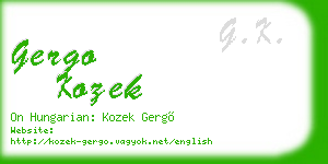 gergo kozek business card